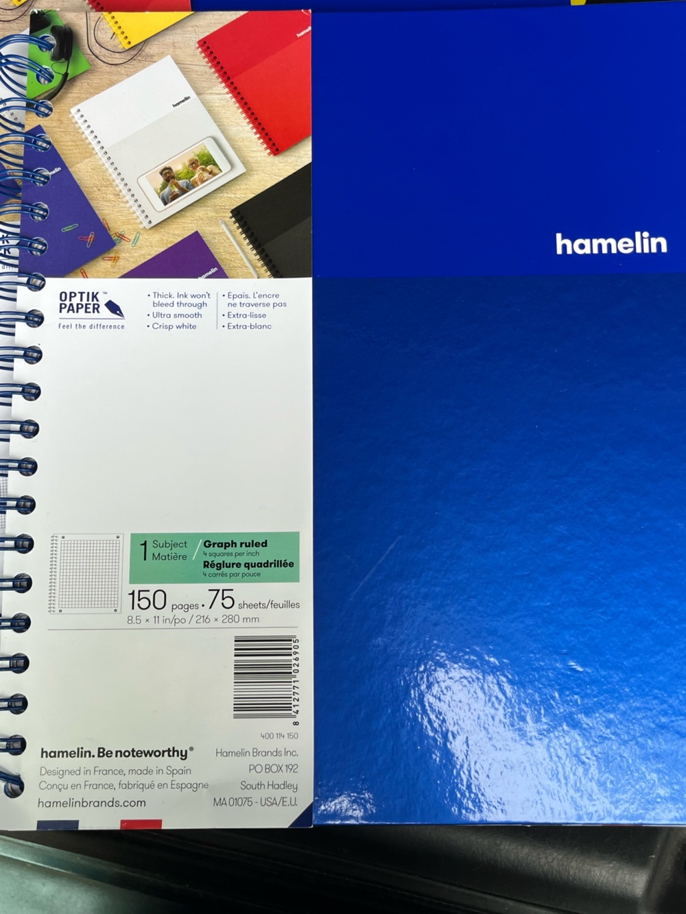 Hamelin Blue Spiral Notebook with Graph-Ruled Pages